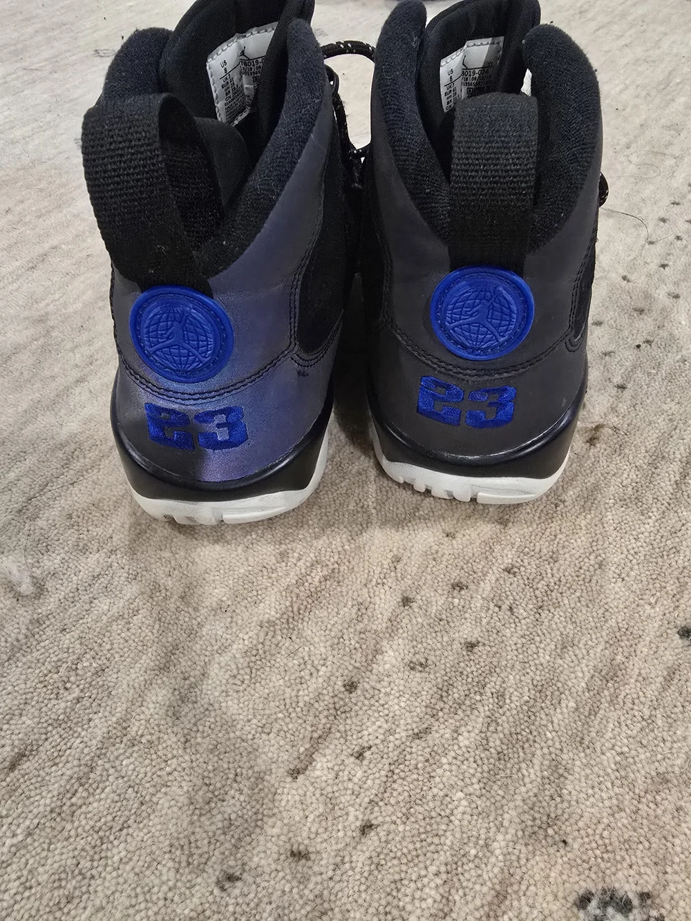 Air Jordan Black Suede High-Top Sneakers with Blue Accent